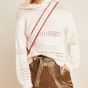 Anthropologie Pointelle Hooded Sweater